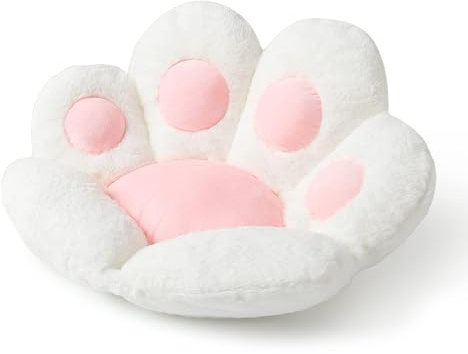 junweideyi Katzenpfotenkissen, Kawaii-Stuhlkissen, 70 x 69,8 cm, niedliches Sitzkissen, bequem, faul, Sofa, Büro, Bodenkissen für Gaming-Stühle, Raumdekoration (Weiß, 70 x 60 cm)