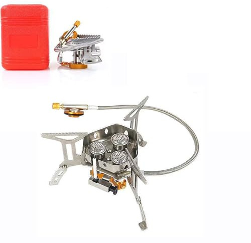 Felenny Réchaud à gaz portable et coupe-vent pour camping, camping, randonnée, pêche, trekking, pique-nique