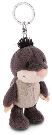 Schlüsselanhänger Maulwurf 10cm grau - Plüsch-Begleiter Kuscheltieranhänger mit Schlüsselring für Schlüsselband, Schlüsselbund & Schlüsselhalter