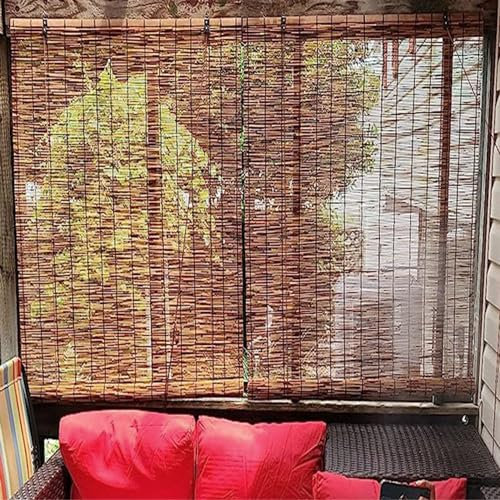 Outdoor Bambus Rollo Sonnenschutz bambusrollo für terrasse Fenster Schilf Jalousine 66 76 86 96 106 116 126 136 146 156 166cm breit