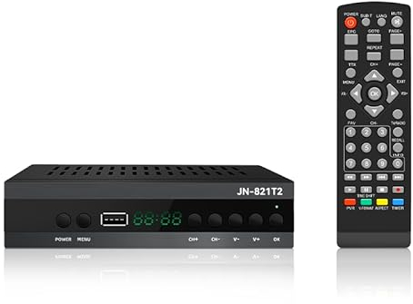 FIYAPOO DVB HD HDMI, HD TV Receiver, TDT DVB-T2 H265 HEVC FTA, PVR, USB, HDMI, MPEG-2/4, Digital SCART TV Receiver, Full HD 1080p Terrestrial Digital TV Tuner, Compatible with Android (2024 New)