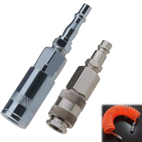 Xiciki 2-Pc Air Fitting Adapter Set, 1/4 BSP Male Euro to PCL Conversion Kit for Air Compressor Hose, Industrial and Home Use