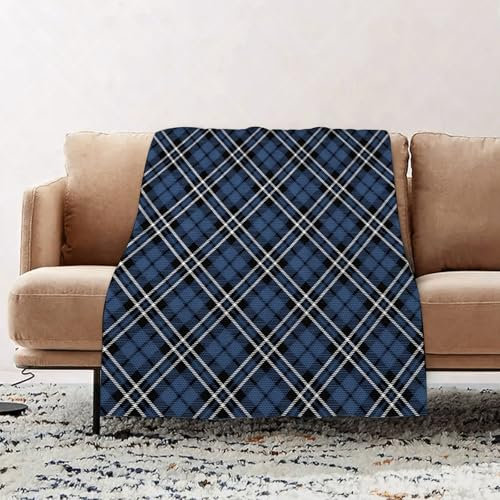 EOMKSE Kuscheldecke Flauschig Decke - weiche warme Fleecedecke 100x130cm als Decke Sofa,Tartan Schottland Plaid Muster.Vintage Check Farbe quadratisch geometrisch,Wohndecke oder Couchdecke überwurf