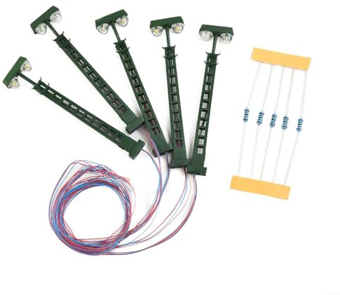 HOHOVYVY Spur N Beleuchtung, Modelleisenbahn Gittermast Leuchten N Spur 68MM LED Lampen Set 5 Stück