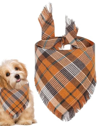 Rutig hundhalsduk, pläd hundbandana triangulär bandana andningsbar hundbandana dekorativ hundhalsduk tvättbar husdjursbandana för resor liv di