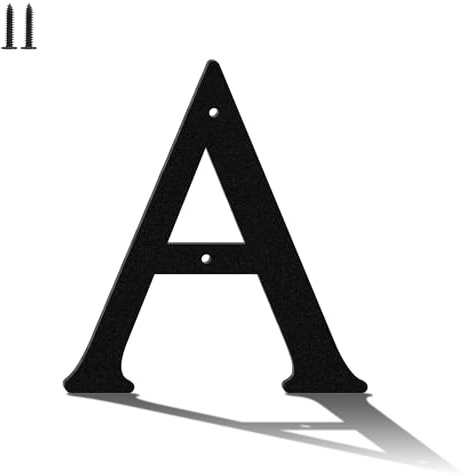 15 cm Hausnummer aus schwarzem Metall, Metallische Buchstaben und Zahlen, Moderne Adresse Dekoration Zeichen und Nagel Kit, Geeignet für Häuser, Hotels, Wohnungen, Außenbereiche(A)