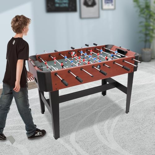 ROMYIX Multifunktionaler Spieltisch,Tischkicker für Erwachsene/Kinder,9-Point Scorer, 8 Rods,umbaubarer Billardtisch,Tischtennistisch ...