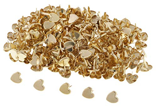 Mini-Herz-Papierverschlüsse aus Metall, 9 mm, für Bastelarbeiten, Scrapbooking, Basteln, 200 Stück