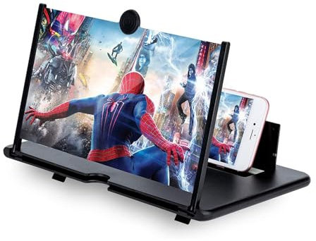 Textiluxe Handy vergrößerungs Bildschirm 20 Zoll, Handy Lupe für Smartphone, 3D HD Anti-Blaues, Faltbarer Ständer für Bildschirmlupen, Kompatibel Mit Allen Smartphone