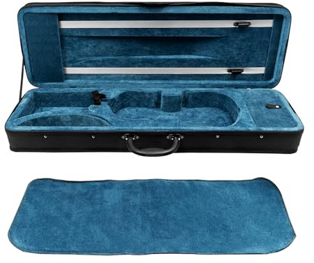 4/4 Geigenkoffer Geige Koffer Kasten Case Violinenkoffer mit Rucksackriemen,Die bidirektionalen Reißverschlüsse,Abdecktuch Dekorationstuch,Die mehreren Innenfächer und große Außentasche bieten