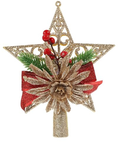 BAZEITFLOW Stella per Albero Natale Punte Decorazione Natalizia Delicata per Addobbi Festivi e Allestimenti Interni per Feste e Regali Materiale Resistente e Design