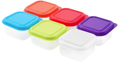 Lkw Ogechi 6 Pezzi Mini Contenitori 70ML, Contenitori Piccoli Ermetici Plastica con Coperchio per Alimenti, Contenitore Piccoli Ermetici per Snack, Contenitore per Snack Impilabili e Riutilizzabili
