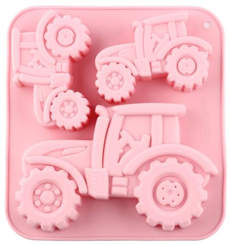 KIRZAX Silikon Traktor Backform 3D, Kindergeburtstag Tortendeko für Kuchen, Schokolade & Dessert, DIY Geschenk mit Traktor Motiv für Kinder