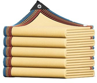 Toile d'ombrage beige de 3 x 4 m en maille avec œillets, protection UV pour pergola de jardin, terrasse, solution d'ombrage pour extérieur