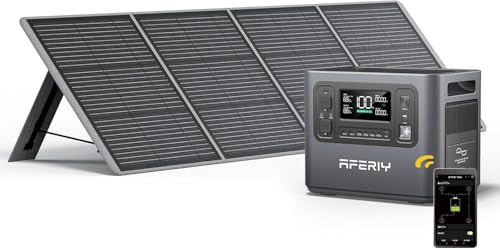 AFERIY Generador Eléctrico Portátil De 2400 W Con Panel Solar De 200 W, Batería Nómada Lifepo4 De 2048 Wh, Recarga En 1,5 H, Enchufe Ue 220-240 V, Función Ups, Para Acampada, Hogar Y Oficina