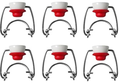 Lot de 6 bouchons de rechange anti-fuite avec joint en silicone, construction en acier inoxydable pour jus, vin, liquides | Idéal pour les bouteilles en verre