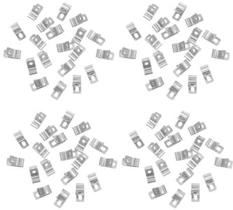 iplusmile Lot de 100 Colliers de Serrage en Acier Inoxydable 304 Clips en Forme de R Résistants à Haute Température et Ignifuges Clips Métalliques pour Gestion Sécurisée des Câbles dans