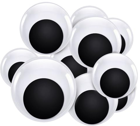 TOAOB 24 Stück Wackelaugen Selbstklebend Groß 40mm 50mm 75mm 100mm Runde | Kunststoff Kulleraugen Selbstklebend Wiggle Googly Augen Puppe Augen Aufkleber für DIY Scrapbooking Handwerk