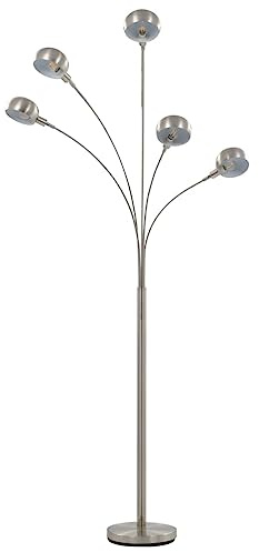 Generico Lampada da Terra 200 cm 5 Bulbi E14 Argento,Casa e Giardino,Illuminazione,Lampade,Argento,8.3 kg,282417