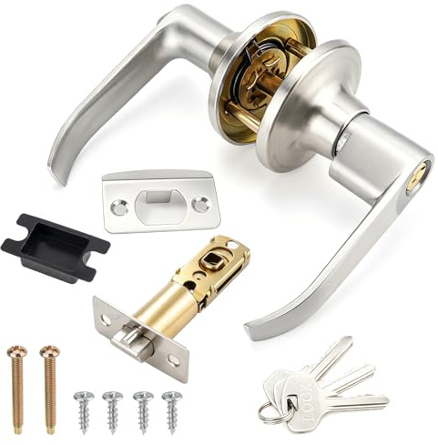 Ronyes Keyed Interior Door Handle Lock with Keys, Adjustable 60/70 mm Latch | Fits 25-45 mm Thickness, Dual-Sided Access Provides Everyday Privacy in Bedrooms, Bathrooms, Studies or Offices