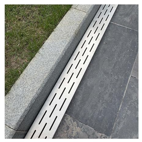 Filtri Lineari per Grondaie, Canaletta Scolo Acqua Piovana Kit Griglia di Drenaggio Sottile in Metallo di drenaggio rapido dell'Acqua per Giardini e vialetti da Giardino(8Cm X 5Cm)