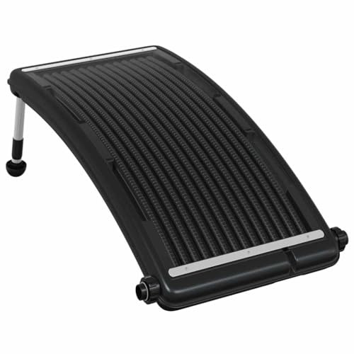Curved solar heating panel for pool, 110 x 65 cm, made of aluminium and HDPE with adjustable feet, solar panel for above-ground pool and swimming pool for water heating and temperature increase