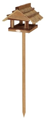Esschert Design Strohdach-Stabfutterhaus rechteckig, 27 x 113 x 29 cm, FB97