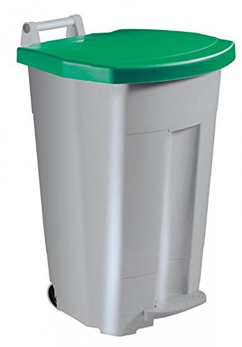 Poubelle à pedale haccp pro 90 litres - Choisissez la couleur de la cuve - Gris, Choisissez la couleur du couvercle - Couvercle Vert