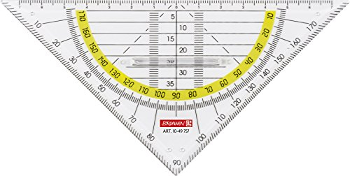 BRUNNEN Geometrie-Dreieck | 16 cm, mit Griff, glasklar
