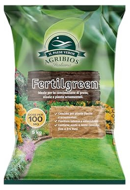 Fertilgreen concime Il Paese Verde 5kg 100mq- Concime ad alto titolo di azoto ed effetto prolungato per oltre due mesi. Concime a lenta cessione.