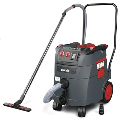 starmix iPulse L-1635 Top – Industriestaubsauger Staubklasse L, 280 mbar, 75 l/s, 35 l – automatische Filterabreinigung, 5 m Schlauch – umfangreicher Lieferumfang inkl. Zubehör-Set – Made in Germany