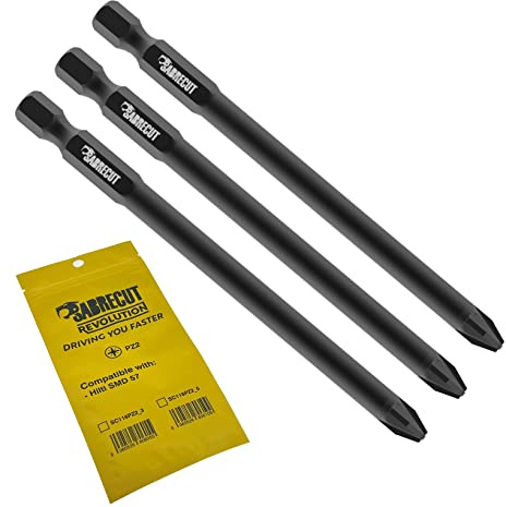 SabreCut 3pcs SC116PZ2_3 116mm PZ2 Trockenbau Autofeed Bits | Kompatibel mit Hilti SMD 57 SMD57 1/2, einseitig, robuster geschmiedet Spitze verbessert Schlagfestigkeit