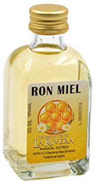 Lote de 20 Botellas de Licor Decorativas Modelo Frasca Sabores a Elegir. Regalos Originales. Licores y Complementos. Detalles para Bodas, Comuniones, Bautizos y Cumpleaños. CC (RON MIEL)