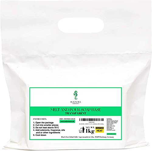 BLACK SEA · Germany ·1 kg Super Clear/Transparent) /PRO (professionell) Seife zum Seifengießen Rohseife Soap Base Seifenbasis (SLS frei) 100% Vegan