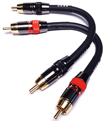 CNCESS CESS-163-4i Low Noise 12 Gauge Premium RCA Audio Line Patch Cable (4 Inches)
