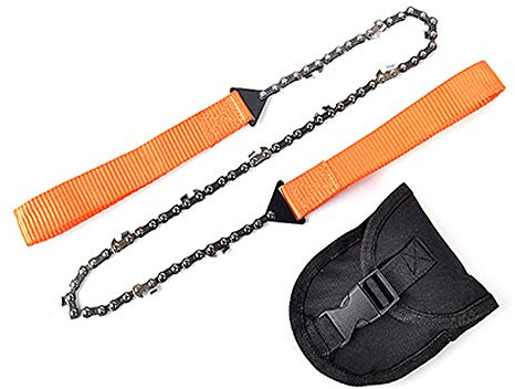 Tronçonneuse à main portable de survie de 103 cm pour le jardinage, le camping, la coupe du bois, la randonnée, la chasse (orange)