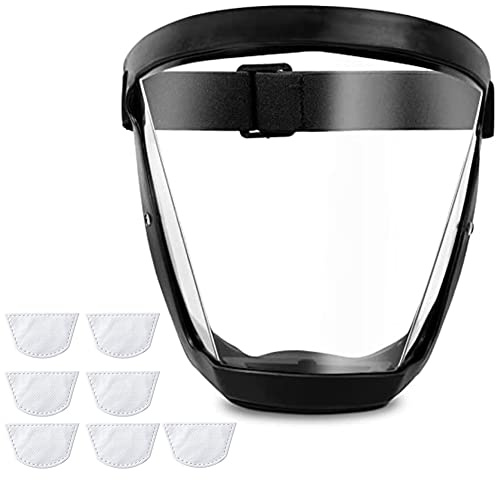 ascavs Full Face Shield for Yard Work & Woodworking, Wide View Clear Visor with Anti-Fog Coating, Breathable Bottom Design, Adjustable Headband
