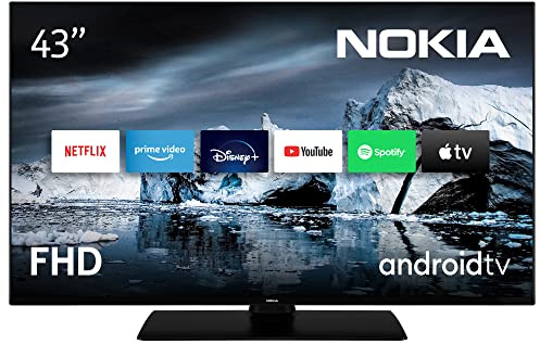 Nokia 43 Pouces (108 cm) FHD Téléviseur - Smart Android TV (DVB-C/S2/T2, Netflix, Prime Video, Disney+) - FNE43GV210-2022