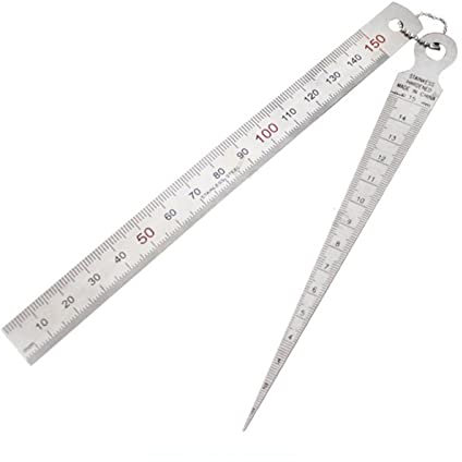 PAKLIF Präzisions-Gehrungslehre 1-15 mm Set Keilfühler Abstandslineal Sonde Konuslehre Spaltmesswerkzeuge Stahllineal Keilventil Dickenmesser