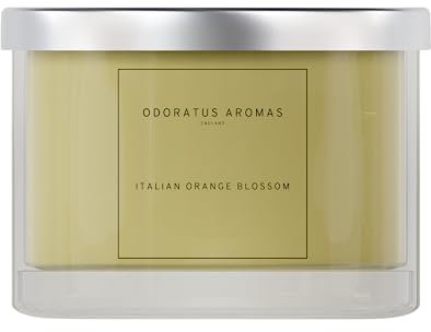 ODORATUS AROMAS Italian Orange Blossom Large Scented Candle Bowl Triple Wick 500g