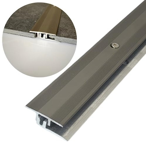 ULTINESS - Bodenprofil Vinyl & Designböden 100 cm Aluminium (0-9 mm) Edelstahl | Übergangsprofil| Anpassungsprofil | Abschlussprofil | Übergangsschiene (Übergangsprofil)