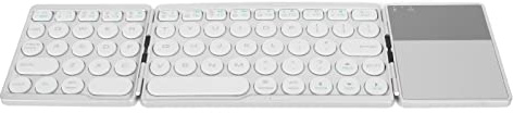 Airshi Teclado Plegable, Teclado Plegable Touchpad Teclas Redondas Universales para el Hogar (Plata)
