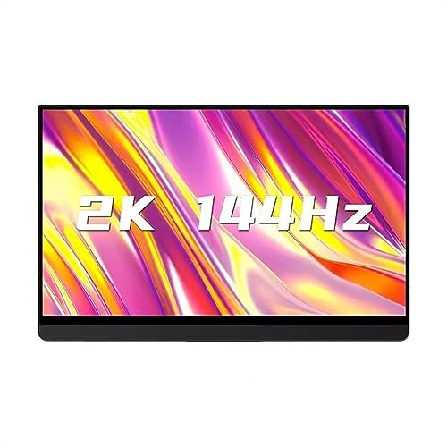 Monitor Portátil, Pantalla de Computadora Monitor portátil 2K 144Hz portátil de 15,6 pulgadas pantalla táctil secundaria Gaming Host pantalla IPS externa resolución 2560*1440 Monitor Portátil para Com