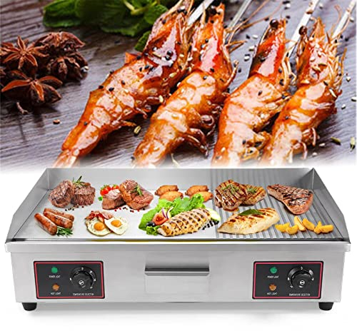 Plancha eléctrica Comercial, Plancha de encimera de Parrilla Plana de 29 Pulgadas, Parrilla Teppanyaki de Acero Inoxidable de 4400 W, planchas Grandes para Cocina de Restaurante