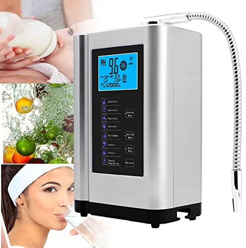YEHOZZ Wter Ionizer and Alkaline Water Machine AG7.0,Home Water Filtration System, Produces PH 3.5-10.5 Alkaline Water, 7 Water Settings, up to -570mV ORP, 8000L,Silver