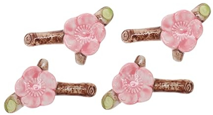 MAGICLULU 4pcs Ceramic Cherry Blossom and Plum Flower Chopsticks Rack Creative Chopsticks Rest Tableware Supplies Household Pen Holder for Desk Decoration