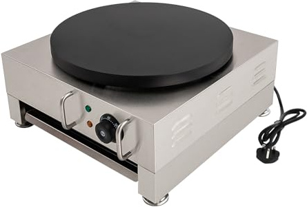 OUBUBY 15.75 Inch 1680w Large Pancake Maker,Commercial Electric Pancake Maker Non-stick Pancake Oven Machine with Wooden Spreader Applications Kitchen Restaurant Convenience Store