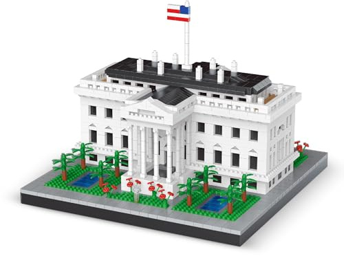 Micro Mini Bausteine des Weißen Hauses für Erwachsene, Jugendliche, 3D-Puzzle-Set, 2300 Teile – Architekturnachbildung zum Sammeln und Stressabbau