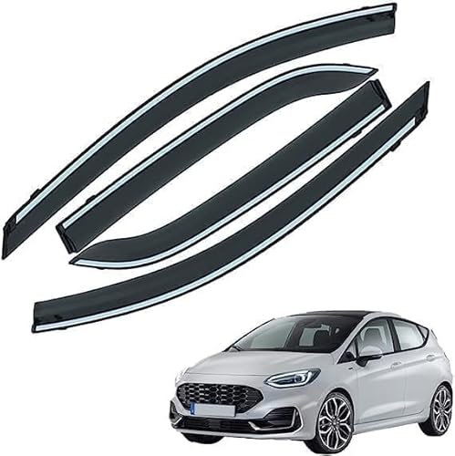 CaoYH Windabweiser Passend Für Ford Fiesta 2019-2022 Autofenster Regenschutz Regenabweiser Deflektoren Regenabweiser Integrierte Deflektoren