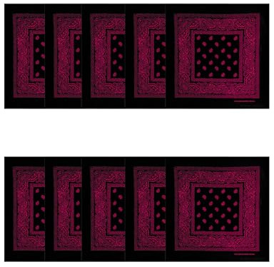 Bandanas 100 % coton unisexe motif paisley et couleur unique, mouchoir écharpe pour cheveux/cou/poignet/tête, COD.644, Regular